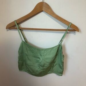 NWT Aerie Satin Cropped Going Out Top